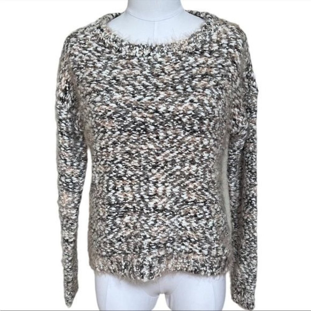 Anthropologie Noisy May Chunky Knit Sweater in Neutral Motif Size S NWT
